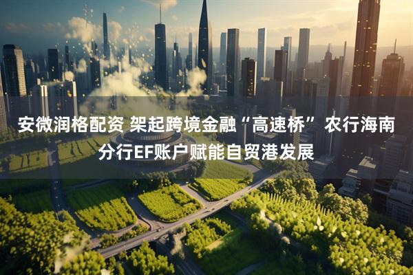 安微润格配资 架起跨境金融“高速桥” 农行海南分行EF账户赋能自贸港发展
