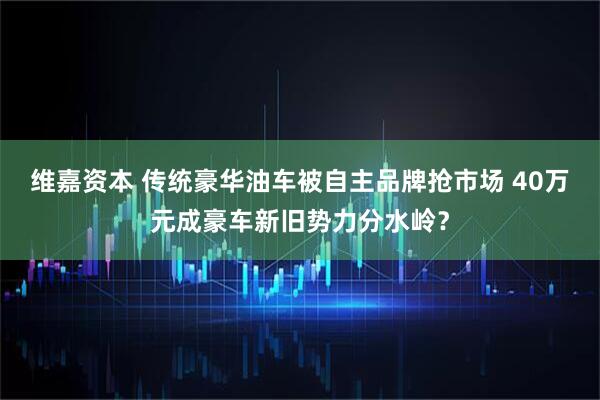 维嘉资本 传统豪华油车被自主品牌抢市场 40万元成豪车新旧势力分水岭？