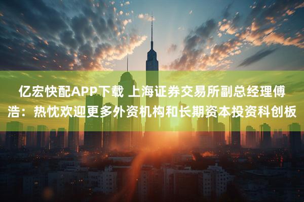 亿宏快配APP下载 上海证券交易所副总经理傅浩：热忱欢迎更多外资机构和长期资本投资科创板
