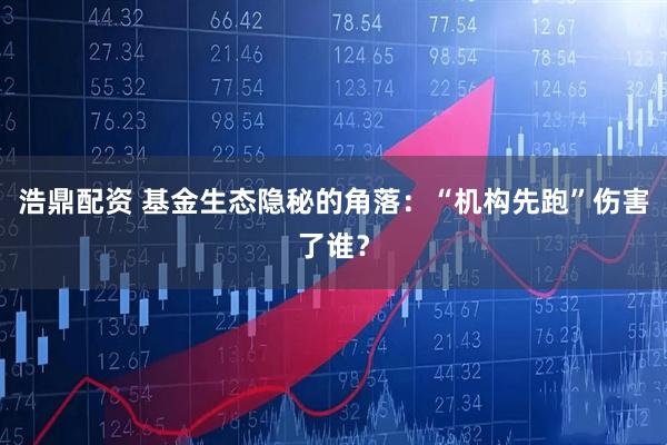 浩鼎配资 基金生态隐秘的角落：“机构先跑”伤害了谁？
